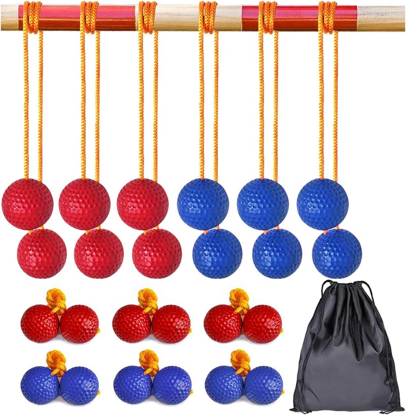 Unixing Ladder Ball Ladder Toss Balls Set Replacement Balls for Toss Match, Set of 6 with Storage Bag (Red & Blue) - Image 1